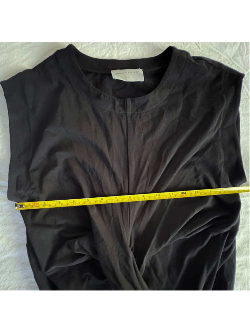Modern Citizen Black Fei Tie Front Dress Sz S Black Organic Cotton Midi Capsule - Picture 12 of 12